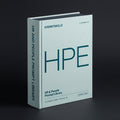 HR & People prompts for Claude by KissMySkills, pale sea-glass bookcloth cover with the monogram HPE