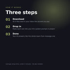 How it works in three steps: download, drop in, done