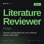 Literature Reviewer, Hugo AI skill by KissMySkills, cover