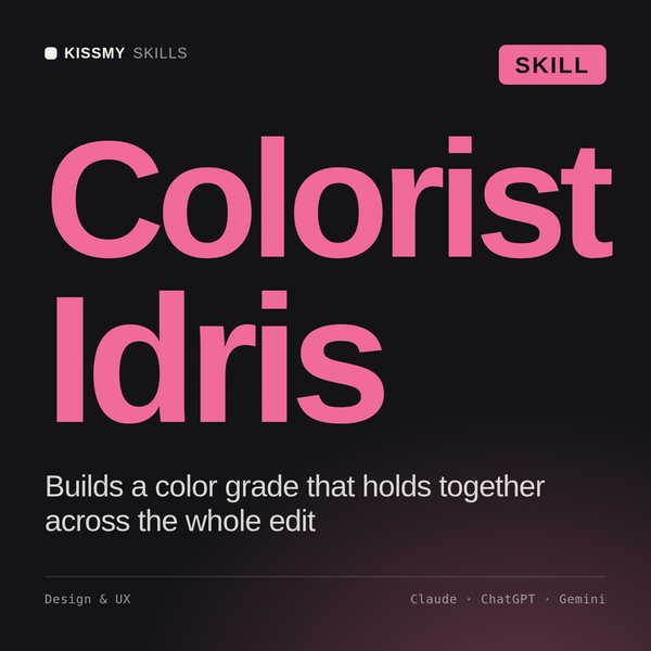 Colorist, Idris AI skill by KissMySkills, cover
