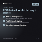 What's inside the Oracle EBS Consultant, Idris AI skill: Module configuration, Patch impact review, Workflow troubleshooting