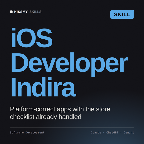 iOS Developer, Indira AI skill by KissMySkills, cover