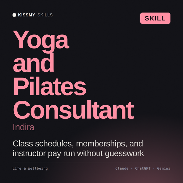 Yoga and Pilates Consultant, Indira AI skill by KissMySkills, cover