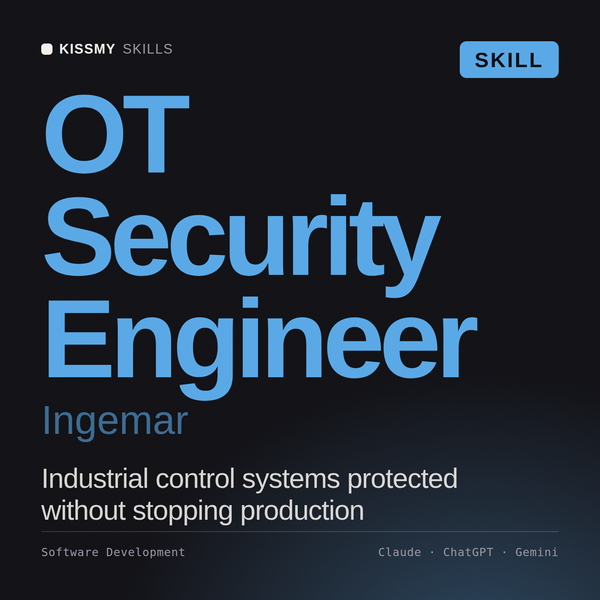 OT Security Engineer, Ingemar AI skill by KissMySkills, cover