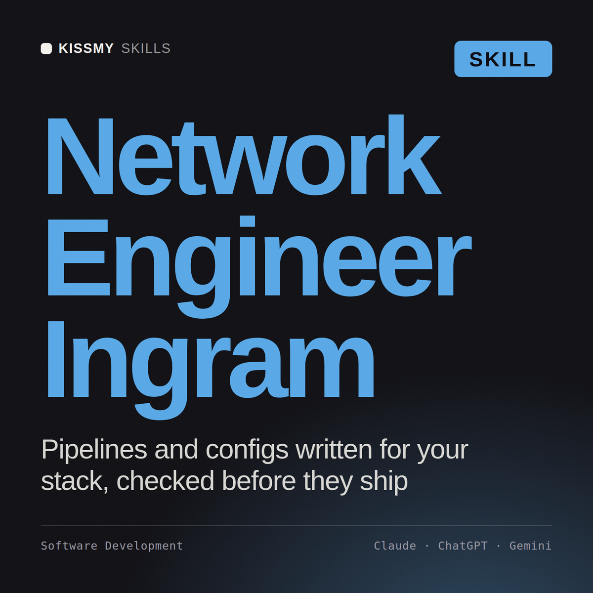 Network Engineer, Ingram AI skill by KissMySkills, cover