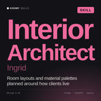 Interior Architect, Ingrid AI skill by KissMySkills, cover