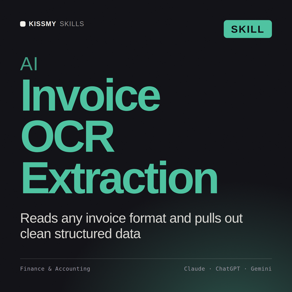 AI Invoice OCR Extraction AI skill by KissMySkills, cover