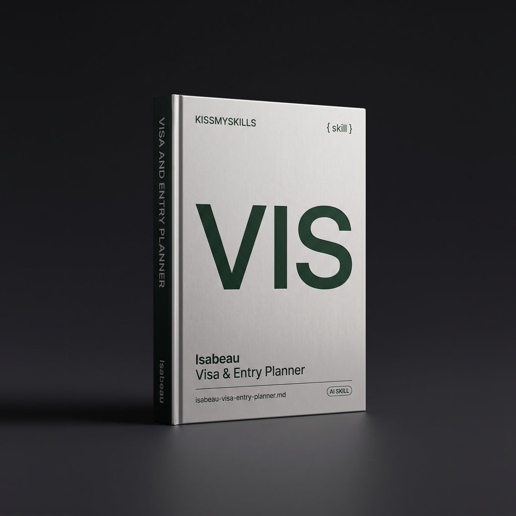 Visa & Entry Planner Claude skill by KissMySkills, hardcover volume cover