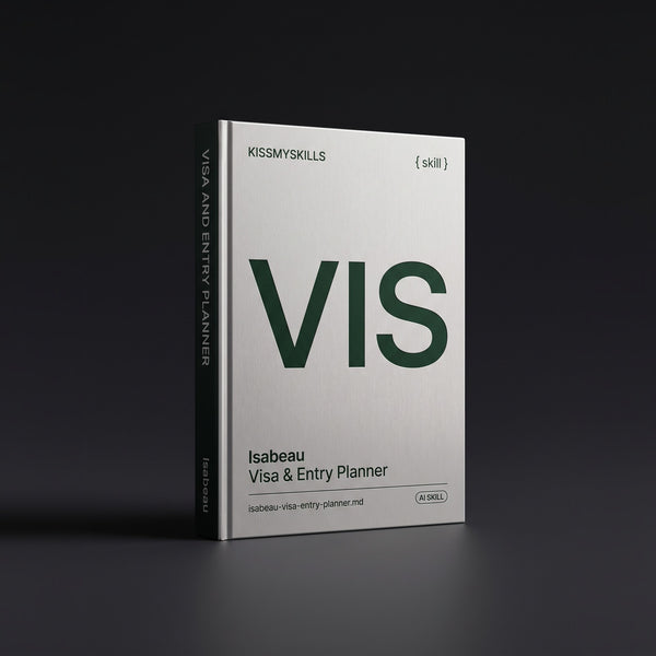 Visa & Entry Planner Claude skill by KissMySkills, hardcover volume cover