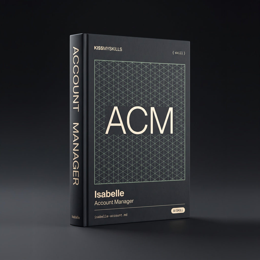 Account Manager Claude skill by KissMySkills, hardcover volume cover