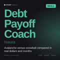 Debt Payoff Coach, Isaura AI skill by KissMySkills, cover
