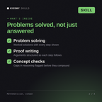 What's inside the Mathematician, Ishaan AI skill: Problem solving, Proof writing, Concept checks