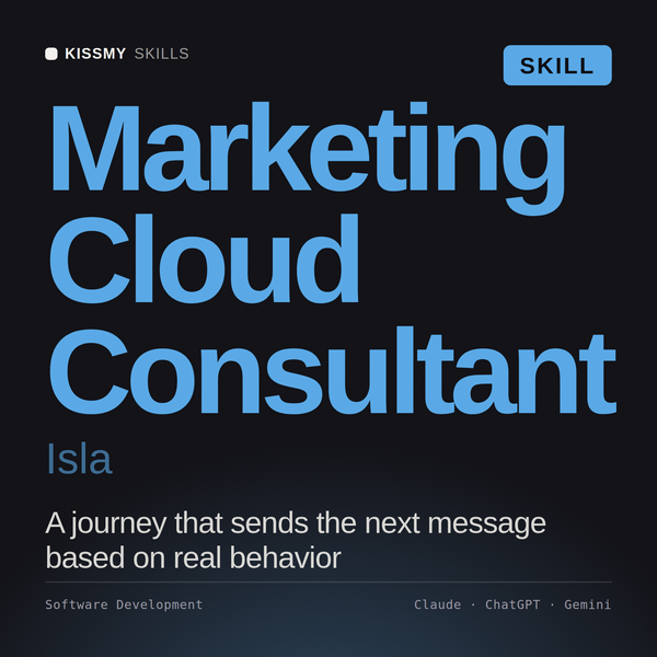 Marketing Cloud Consultant, Isla AI skill by KissMySkills, cover