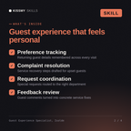 What's inside the Guest Experience Specialist, Isolde AI skill: Preference tracking, Complaint resolution, Request coordination, Feedback review