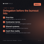 What's inside the Creator Operations Manager, Isolina AI skill: First hire, Contractor terms, Shared systems, Cash flow reality