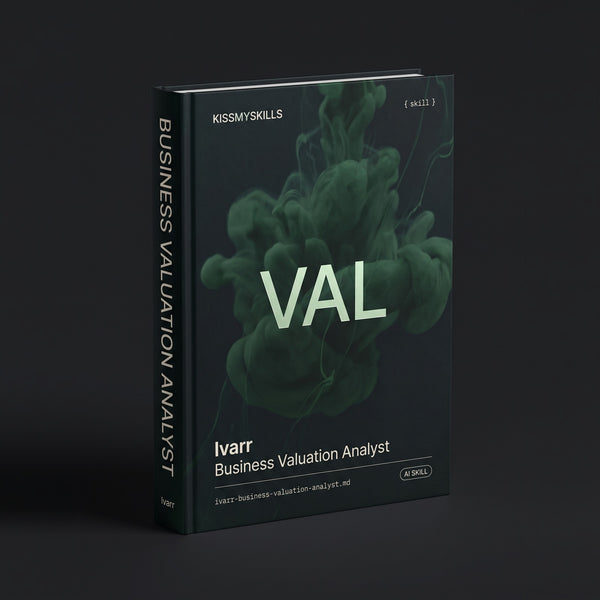 Business Valuation Analyst Claude skill by KissMySkills, hardcover volume cover