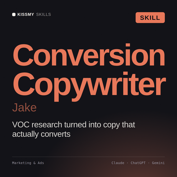 Conversion Copywriter, Jake AI skill by KissMySkills, cover