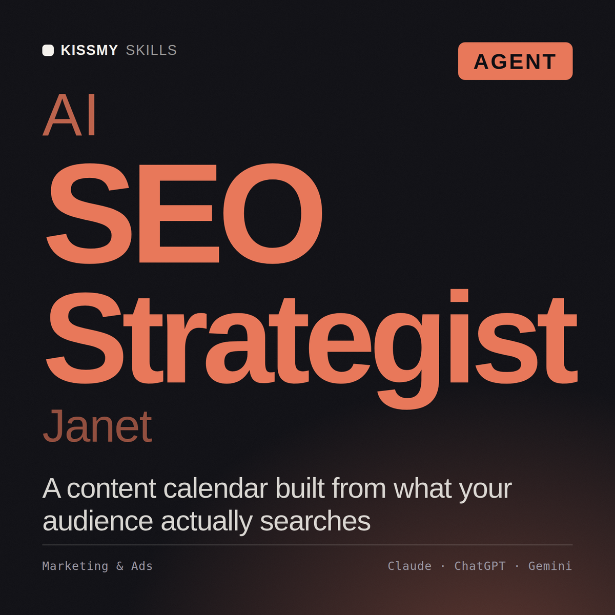 AI SEO Strategist, Janet AI agent by KissMySkills, cover