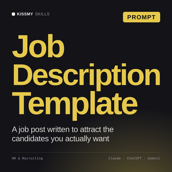 Job Description Template AI prompt by KissMySkills, cover