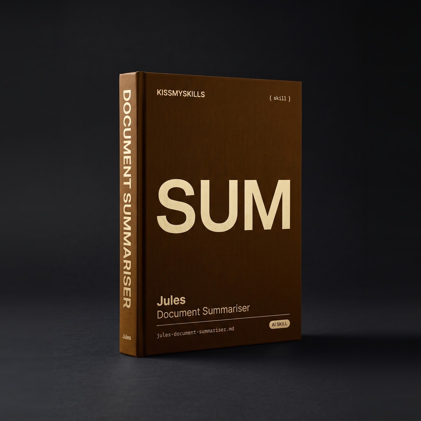 Document Summariser Claude skill by KissMySkills, hardcover volume cover