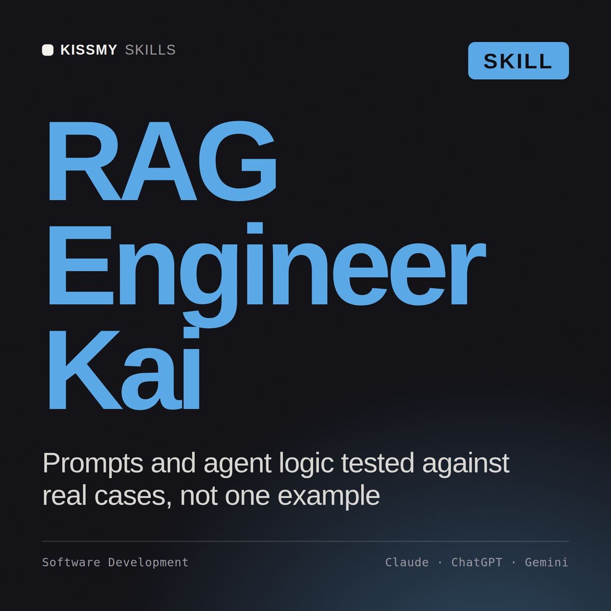 RAG Engineer, Kai AI skill by KissMySkills, cover