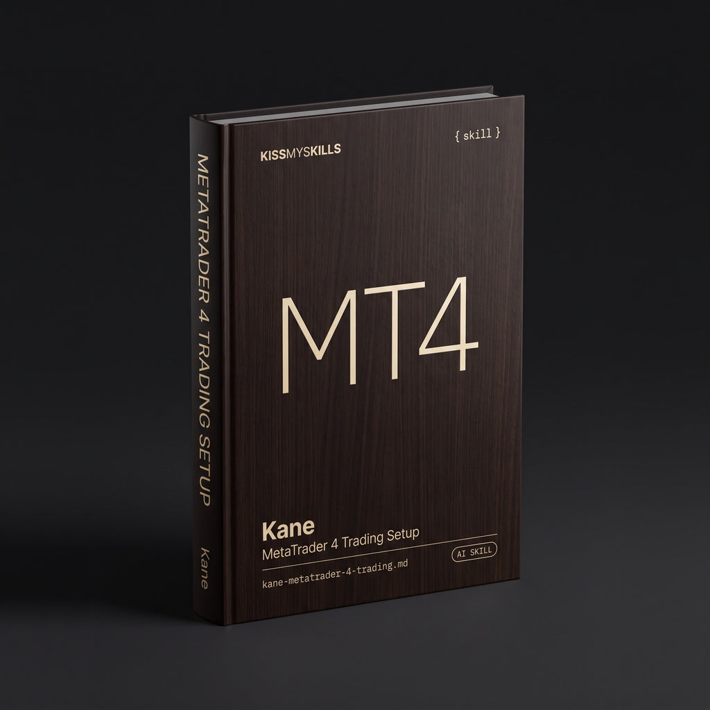 MetaTrader 4 Trading Setup Claude skill by KissMySkills, hardcover volume cover