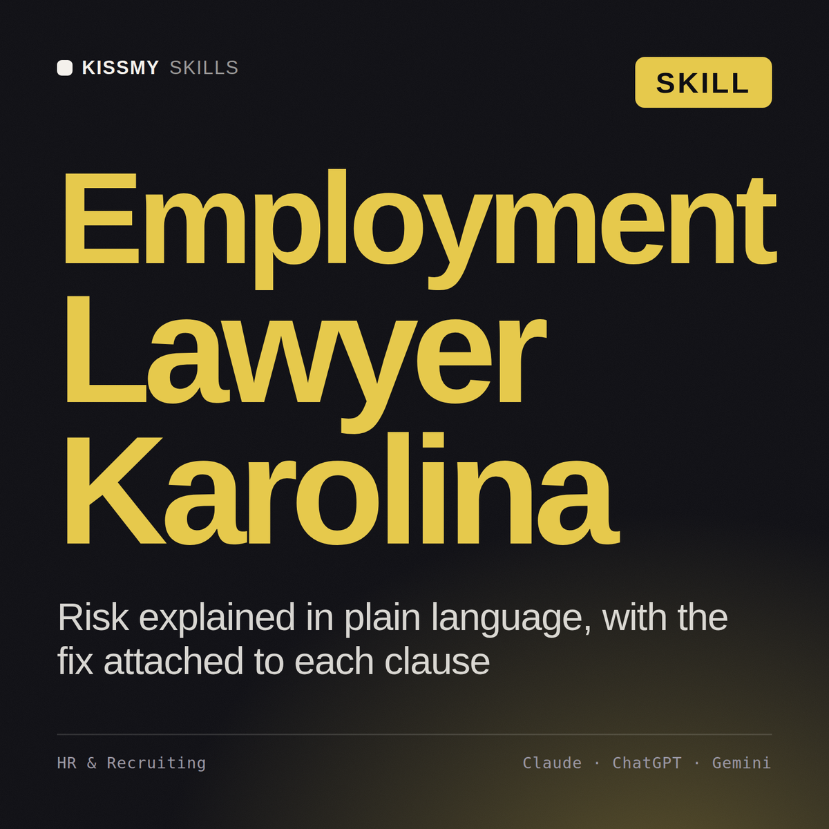 Employment Lawyer, Karolina AI skill by KissMySkills, cover