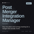 Post Merger Integration Manager, Kenelm AI skill by KissMySkills, cover