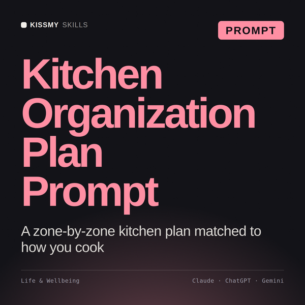 Kitchen Organization Plan Prompt AI prompt by KissMySkills, cover