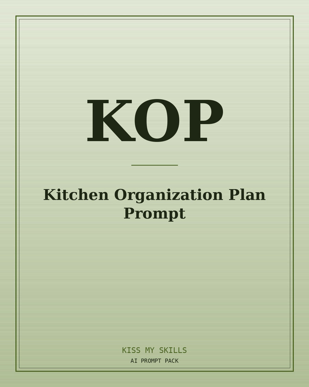Kitchen Organization Plan prompt for Claude by KissMySkills, brushed cover