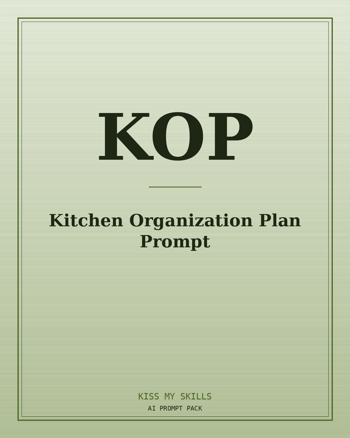 Kitchen Organization Plan prompt for Claude by KissMySkills, brushed cover
