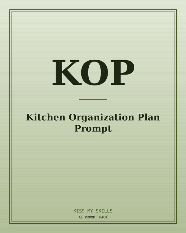 Kitchen Organization Plan prompt for Claude by KissMySkills, brushed cover