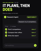How an agent works: buy it, paste the .md into your AI, give it a task, it plans and delivers (silent loop, 16 seconds)