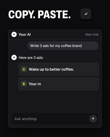 How a prompt pack works: pick a prompt, copy, paste into your AI, get the result (silent loop, 15 seconds)