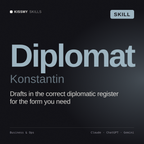 Diplomat, Konstantin AI skill by KissMySkills, cover
