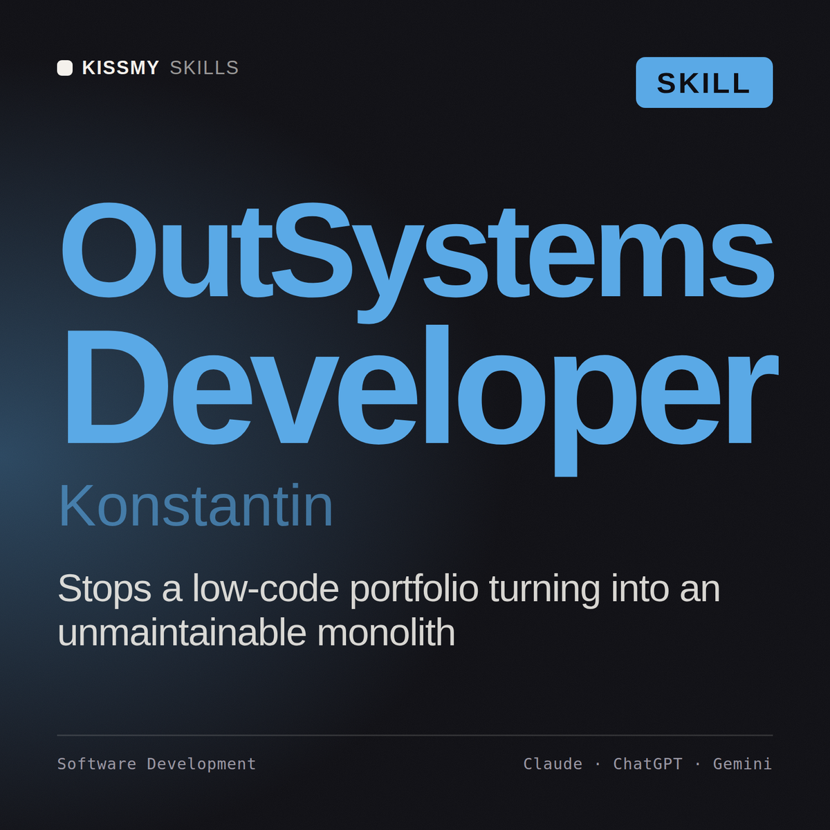 OutSystems Developer, Konstantin AI skill by KissMySkills, cover