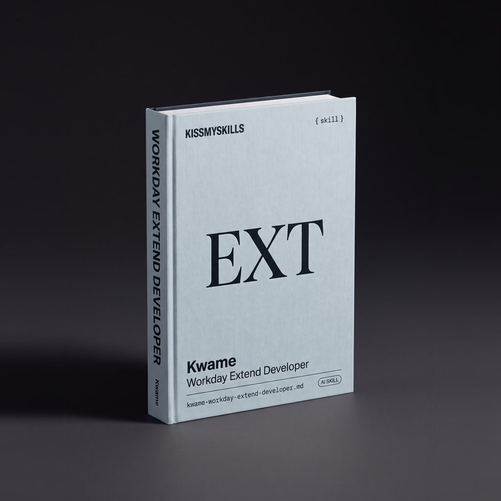 Workday Extend Developer Claude skill by KissMySkills, hardcover volume cover