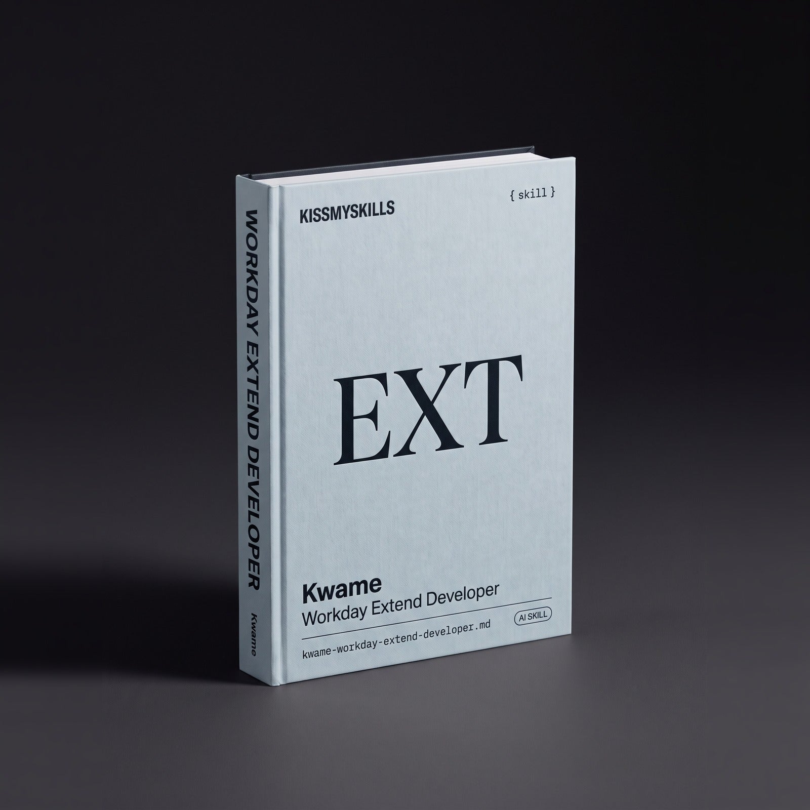 Workday Extend Developer Claude skill by KissMySkills, hardcover volume cover