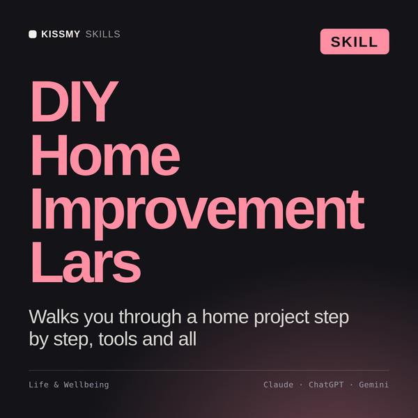 DIY Home Improvement, Lars AI skill by KissMySkills, cover