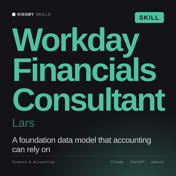 Workday Financials Consultant, Lars AI skill by KissMySkills, cover
