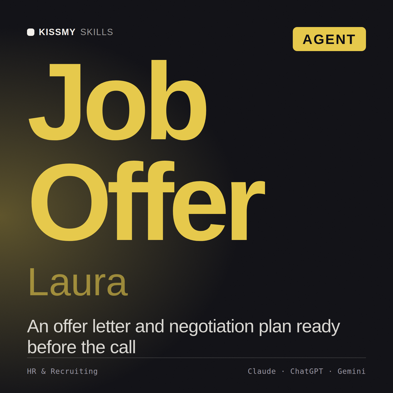 Job Offer, Laura AI agent by KissMySkills, cover