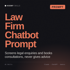 Law Firm Chatbot Prompt AI prompt by KissMySkills, cover