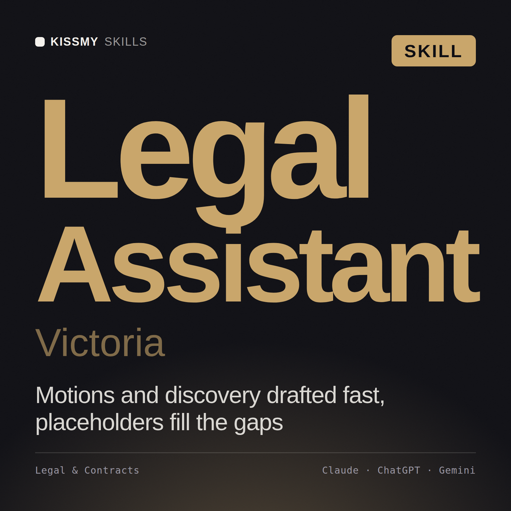 Legal Assistant, Victoria AI skill by KissMySkills, cover