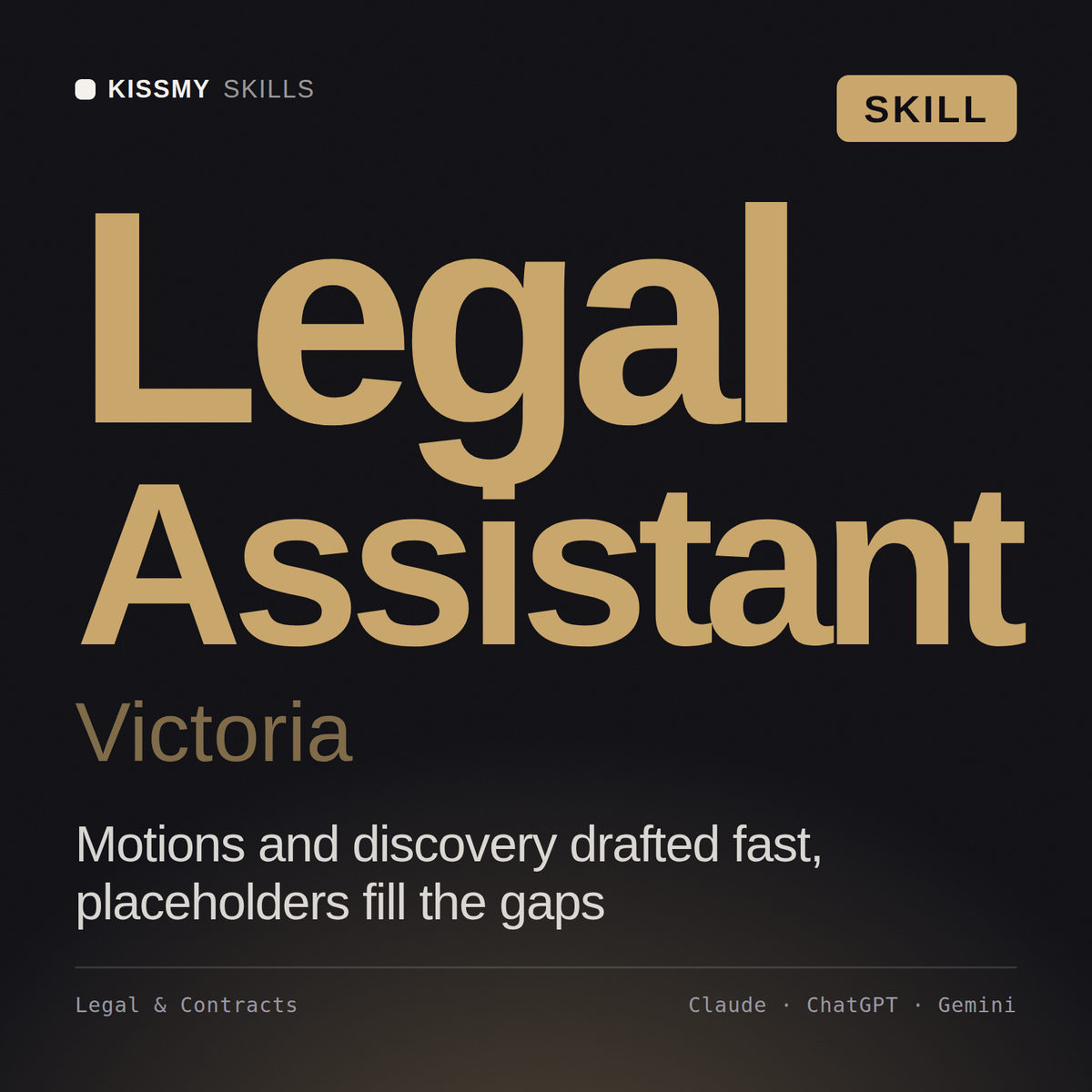 Legal Assistant, Victoria AI skill by KissMySkills, cover