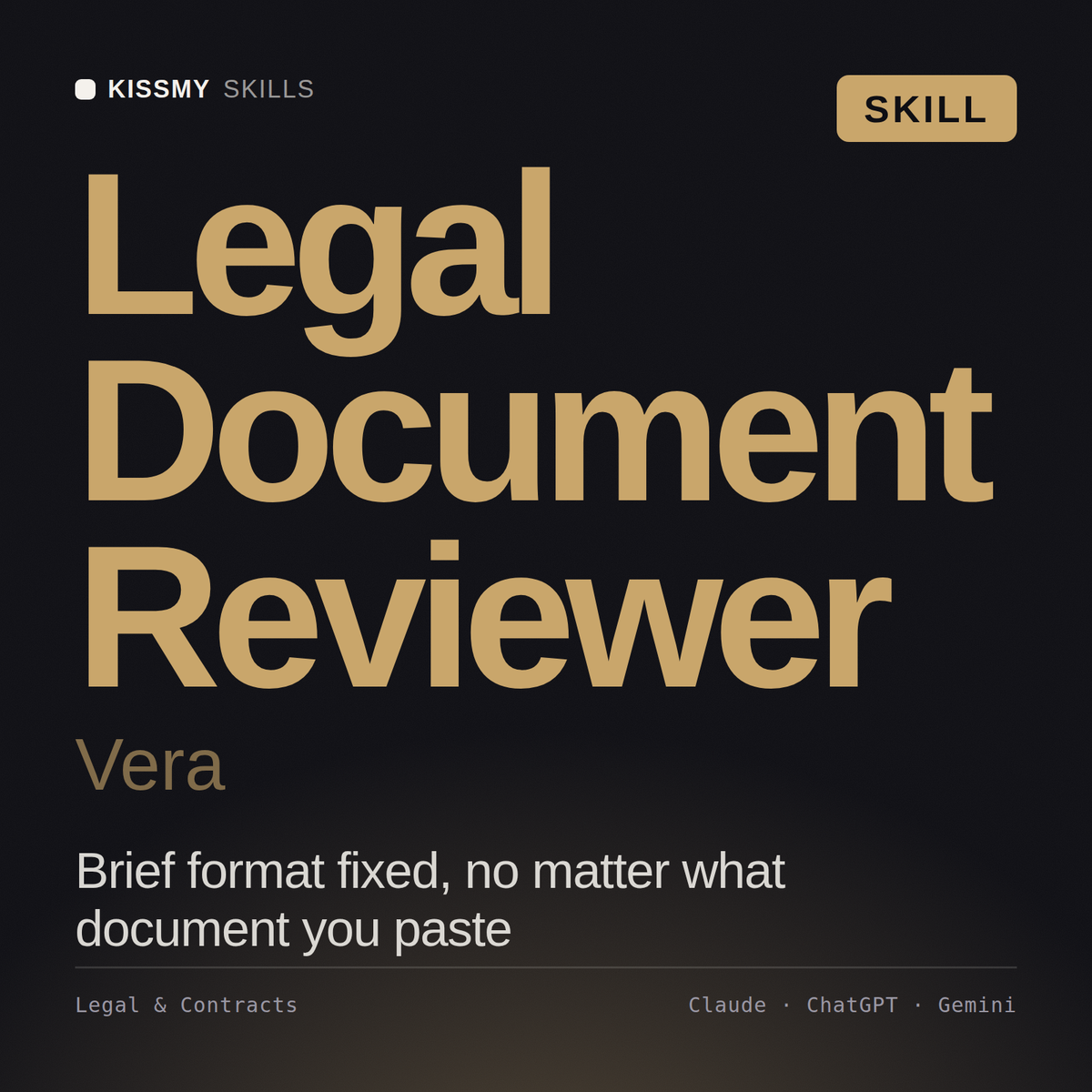 Legal Document Reviewer, Vera AI skill by KissMySkills, cover