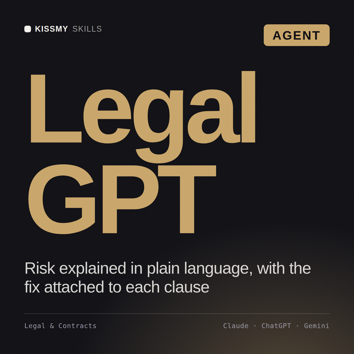 Legal GPT AI agent by KissMySkills, cover