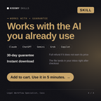 The Legal Workflow Specialist, Cass AI skill works with Claude, ChatGPT, Gemini and any AI chat, 30-day money-back guarantee