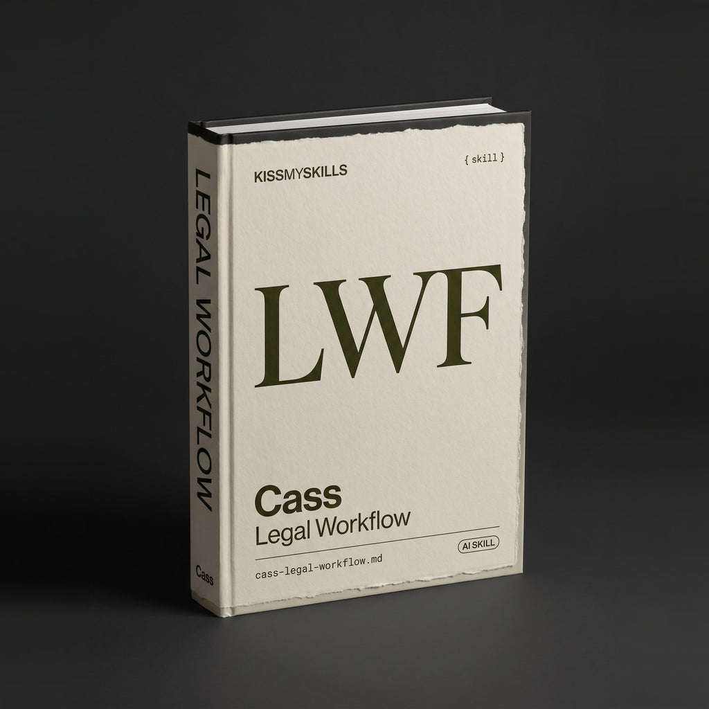 Legal Workflow Claude skill by KissMySkills, hardcover volume cover
