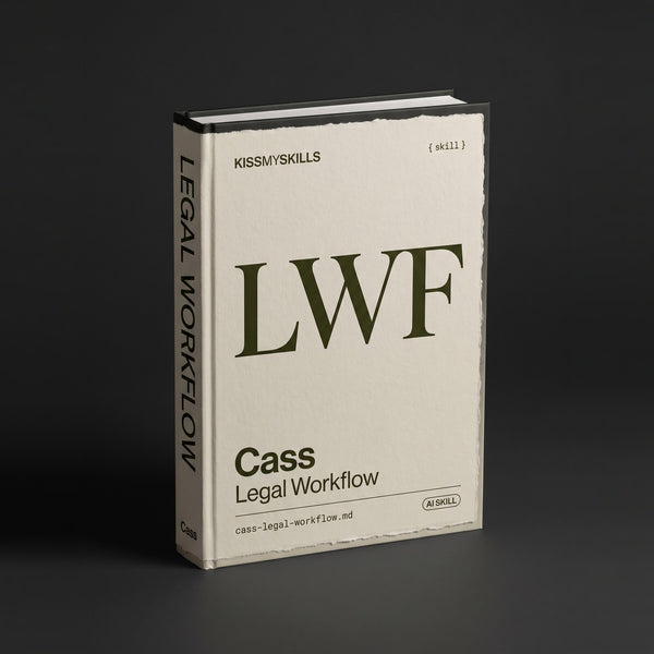 Legal Workflow Claude skill by KissMySkills, hardcover volume cover