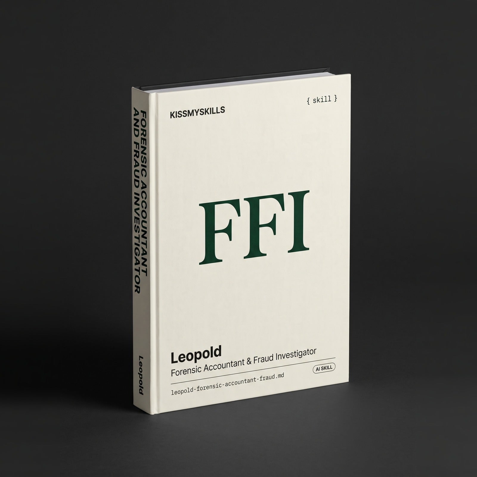 Leopold - Forensic Accountant & Fraud Investigator Claude skill by KissMySkills, hardcover volume cover